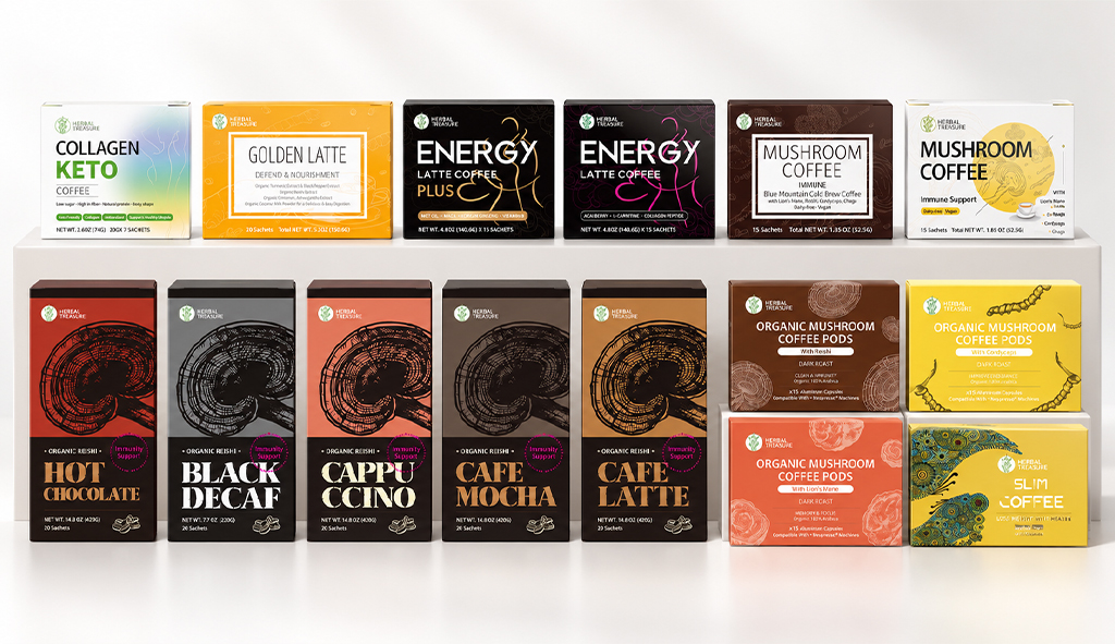 Landing page mushroom coffee product