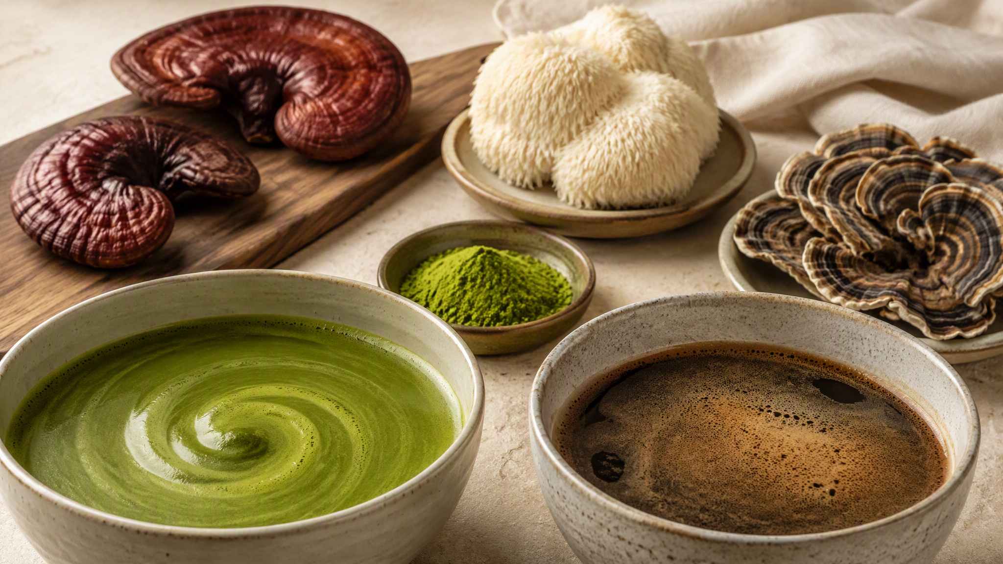 Matcha vs Mushroom Coffee supplementary visual