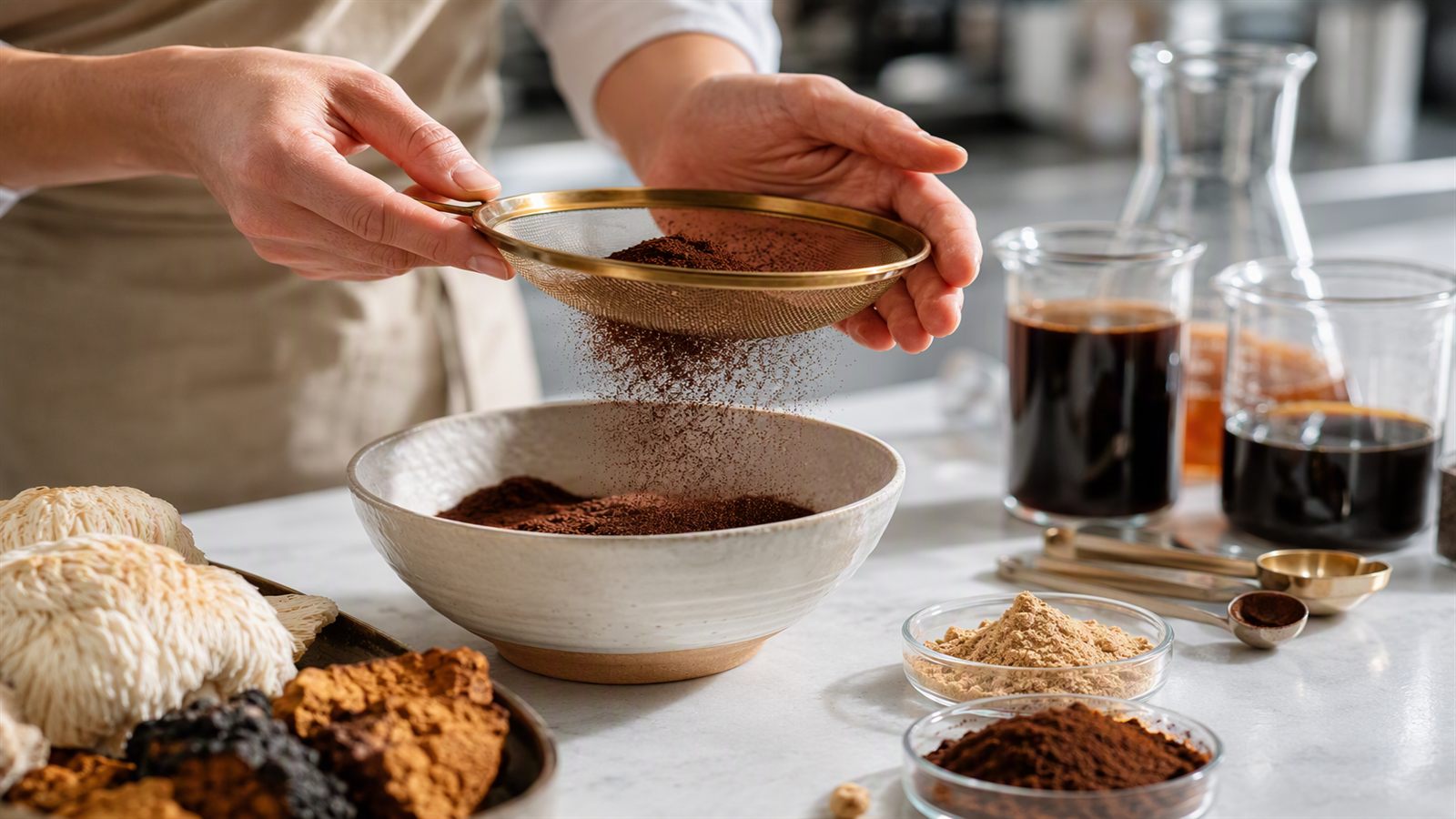 Mushroom Coffee K Cups Extraction Blending Process